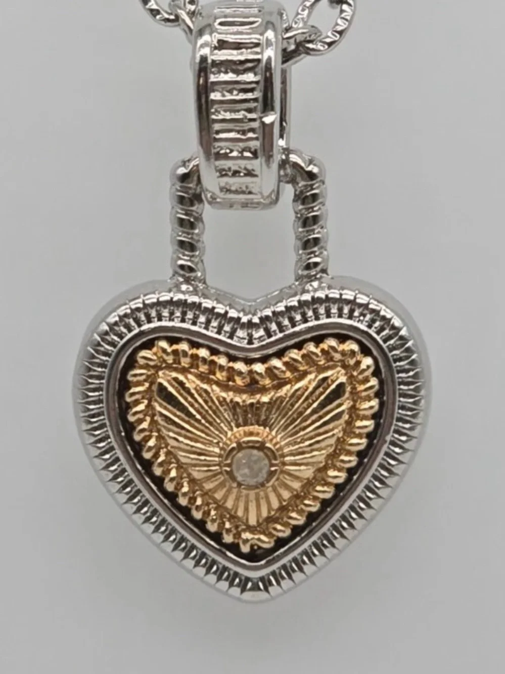 Diamonds International Silver Gold Tone Heart Necklace 18